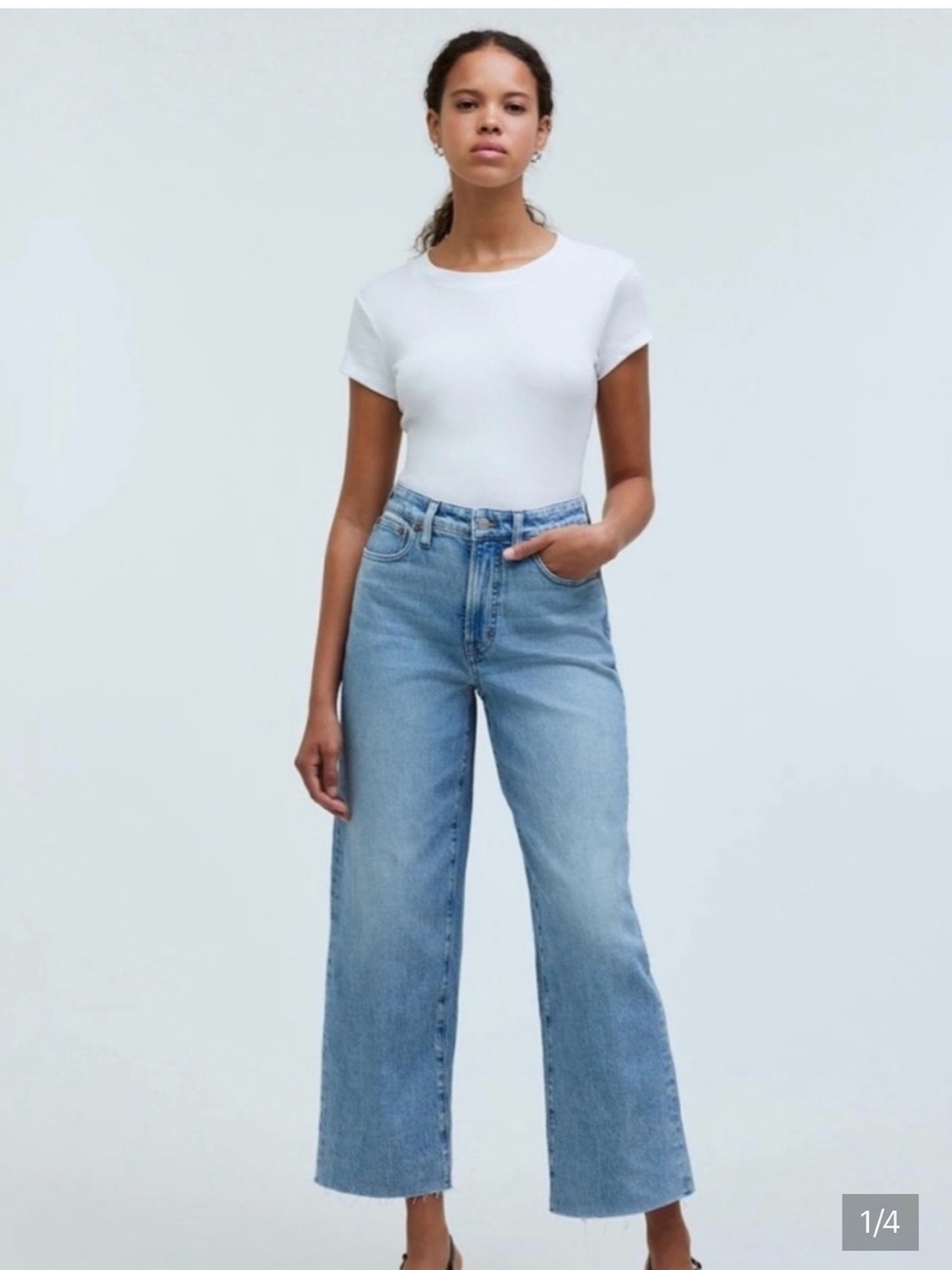 Madewell Wide-Leg Jeans in Light Blue Denim